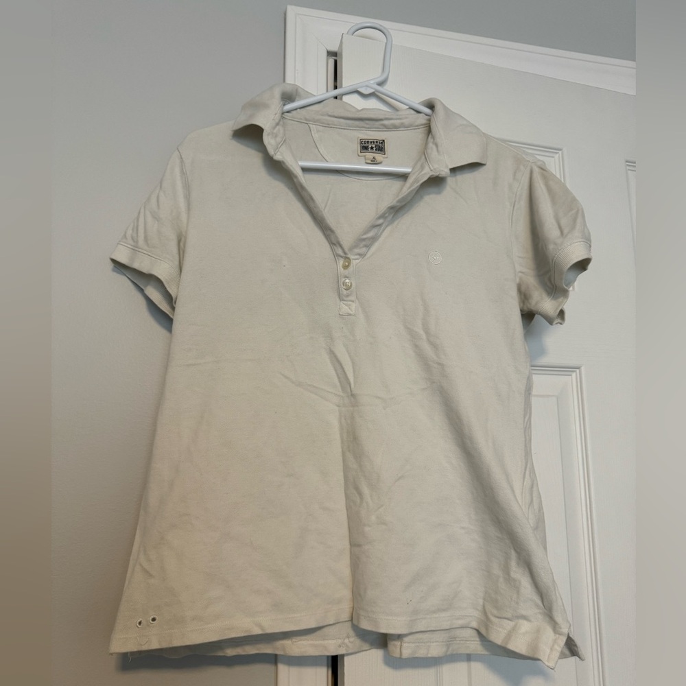 Converse One Star Cream Polo Shirt